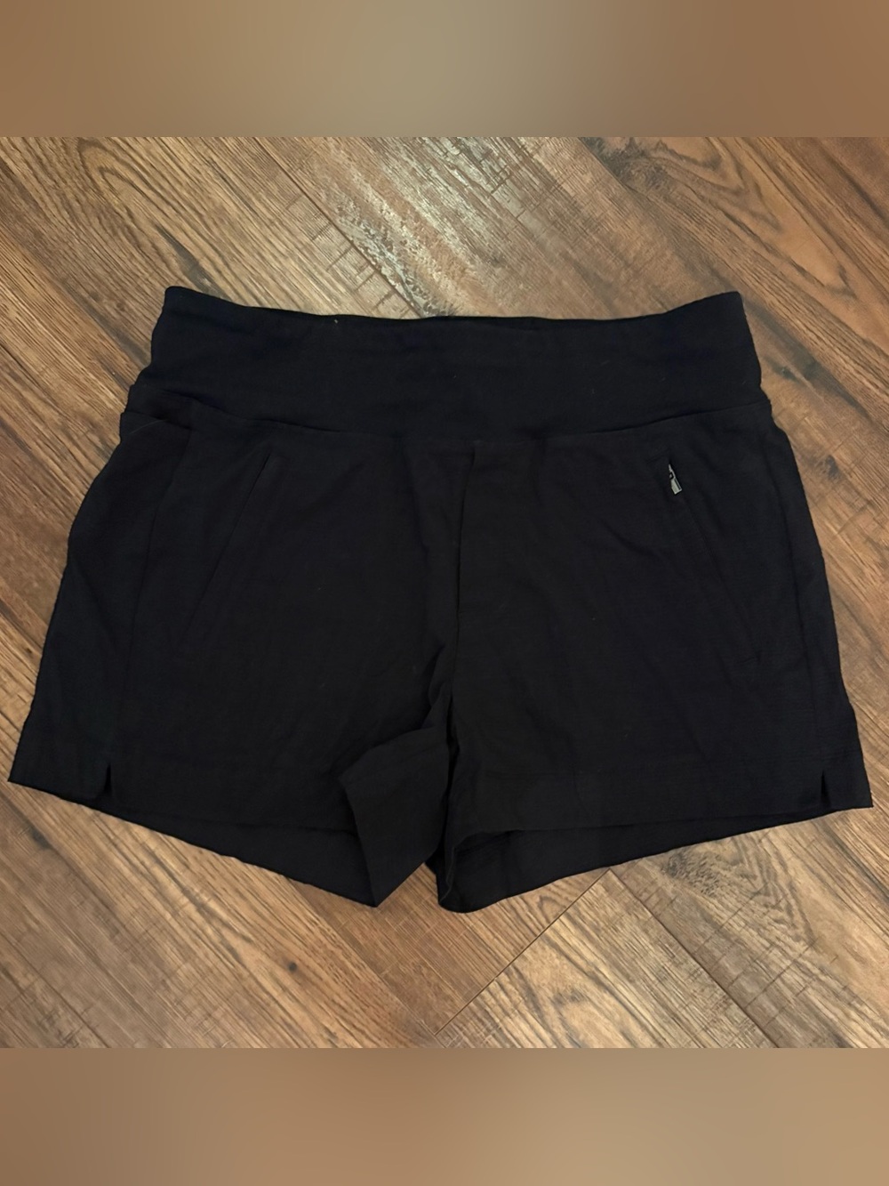 Athletica Black Athletic Women's Shorts with Wide Waistband Size 8